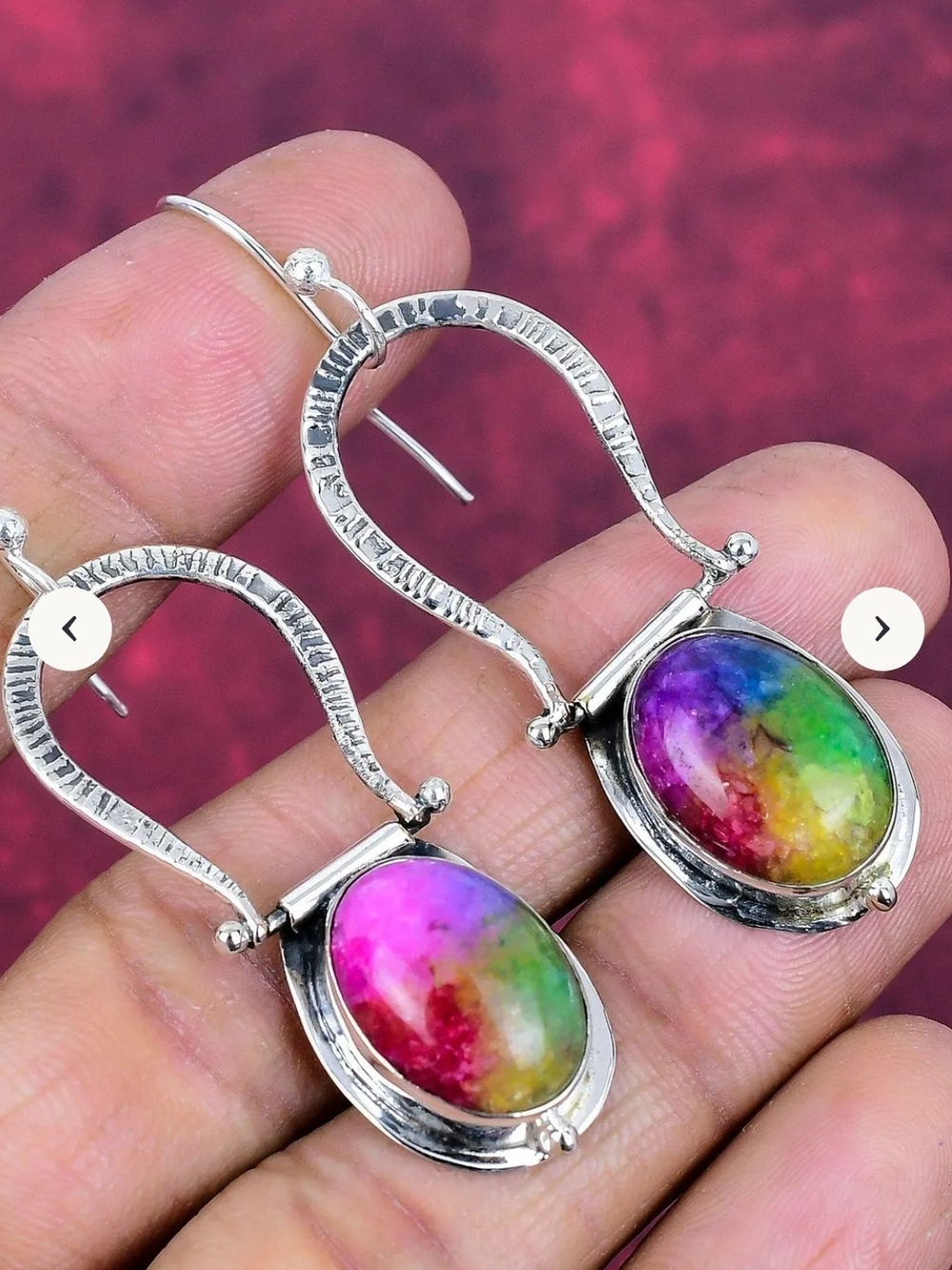 Solar Quartz Dangle Earrings